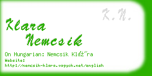 klara nemcsik business card